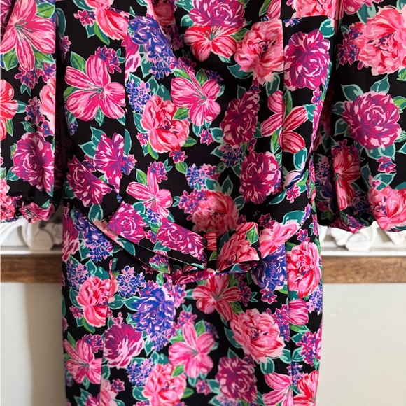 BLOGGERS FAVE NWOT ZARA Purple Pink Sheath Dress with Puff Sleeves - Picture 10 of 16